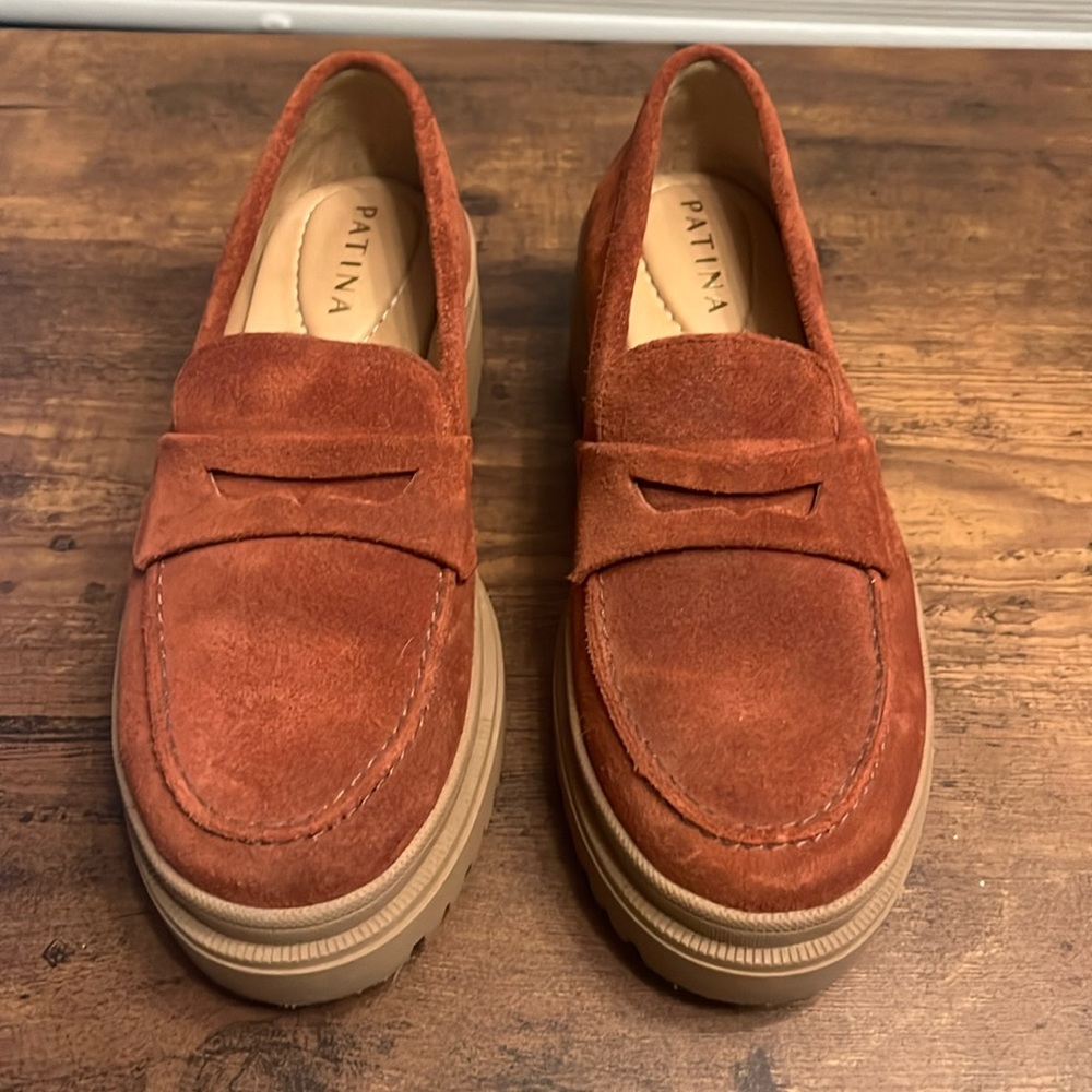 Portland Leather Women's Suede Loafers in Rust